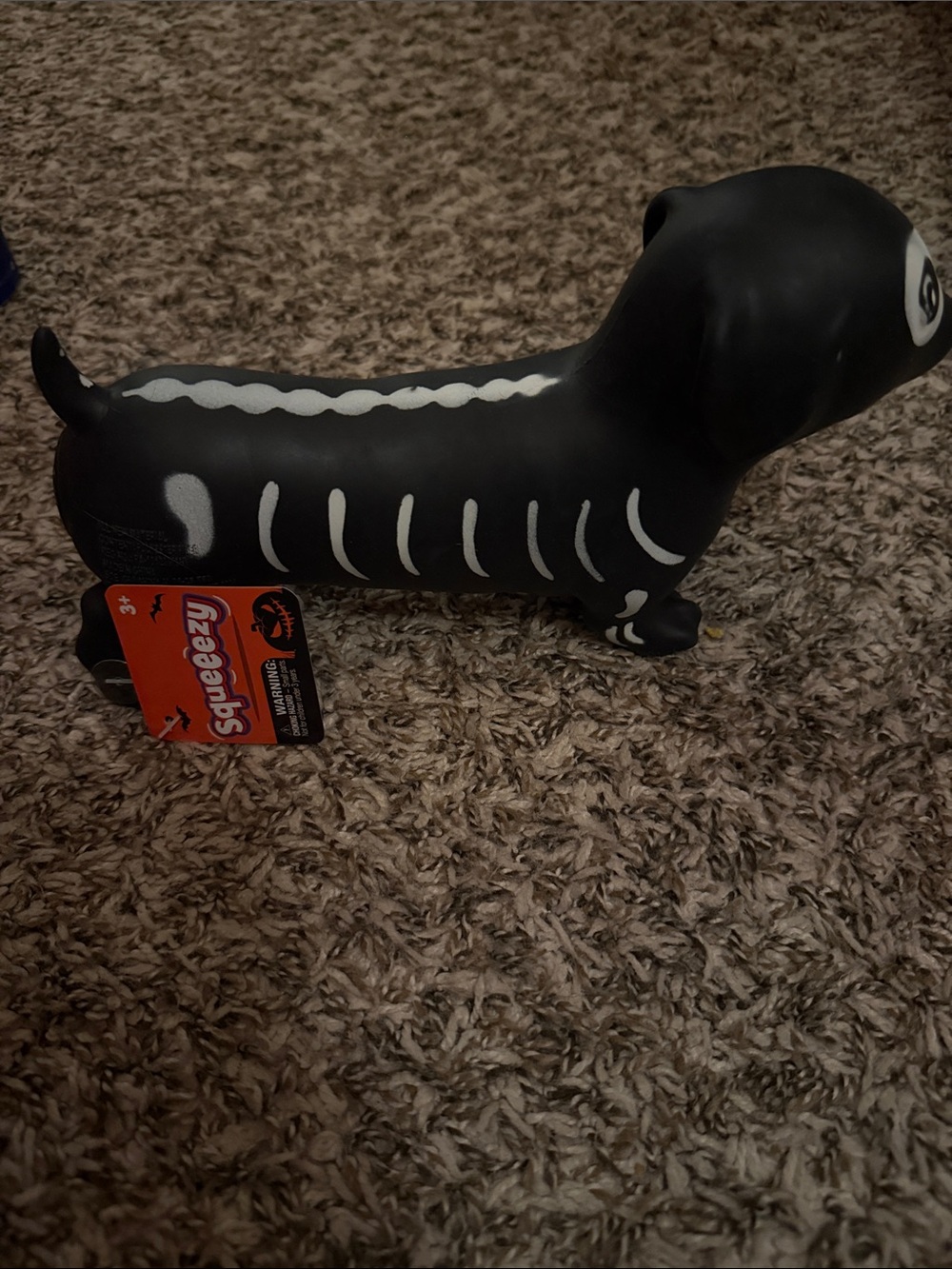 Black Skeleton Squeeezy Dachshund - Kids Toy